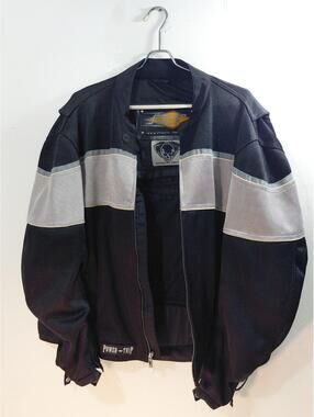 Power Trip Black&Grey Mesh Motorcycle Jacket Size 2XL Padded